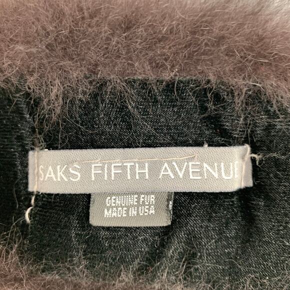 SAKS FIFTH AVENUE Brown Fur Scarf - Picture 2 of 2